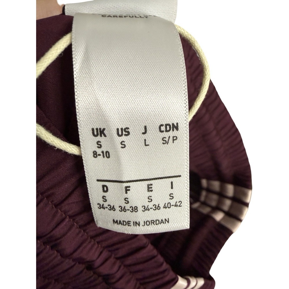 Adidas Women's Firebird Adilenium Track Pants sz SM Maroon Wide Leg Striped - Picture 5 of 7